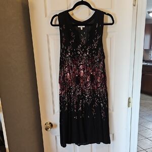 Maurices Black and Red Floral Midi Dress